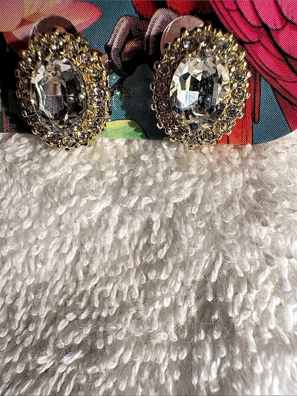 Crystal Statement Earrings in Gold & Clear